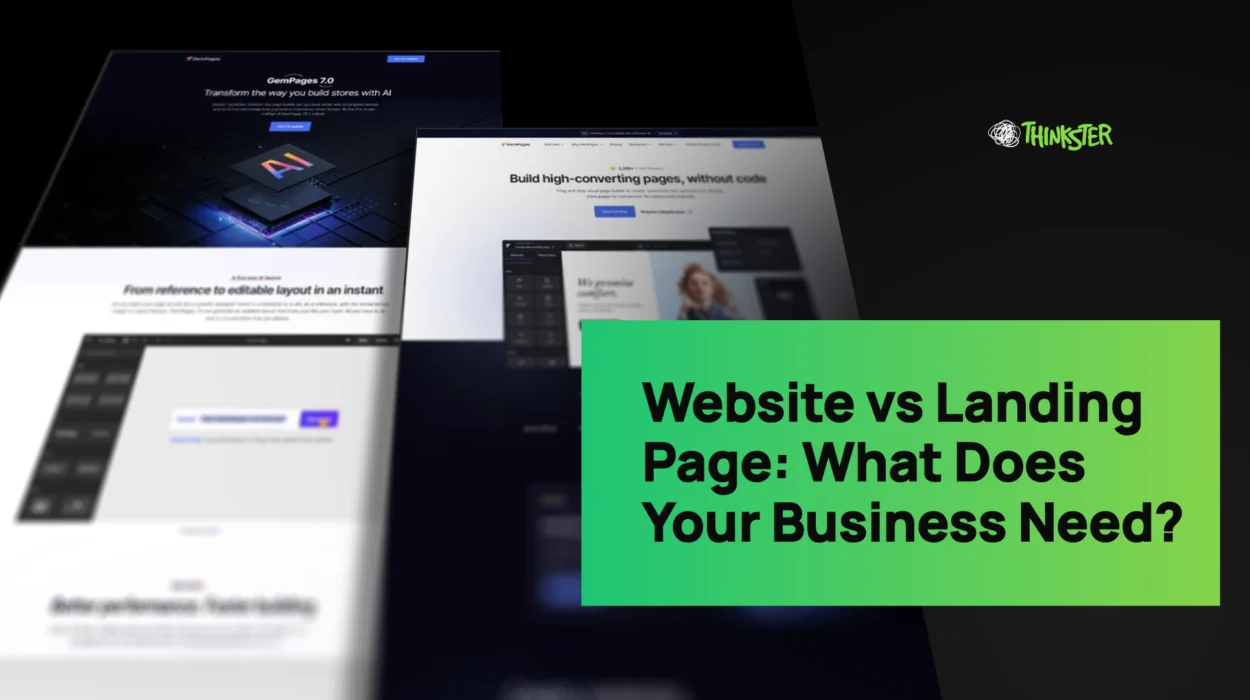 Website vs landing page comparison for businesses