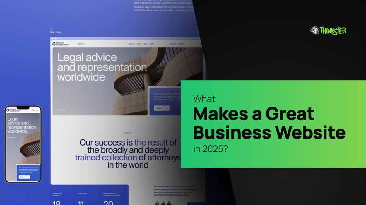 Illustration showcasing features of a great business website in 2025