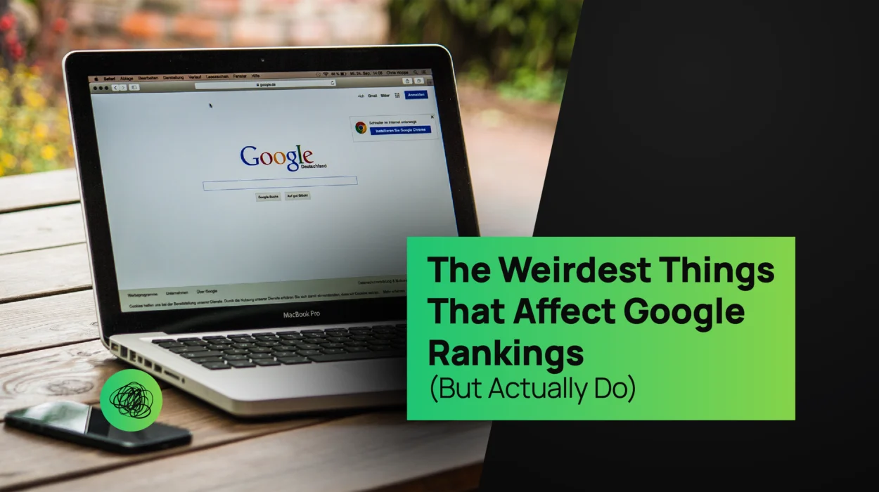 Laptop displaying the Google search homepage — representing search engine optimization, ranking factors, and digital marketing insights by Thinkster India.