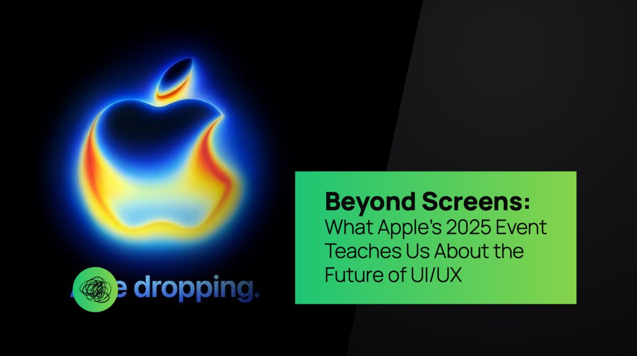 A glowing Apple logo radiating vibrant blue, yellow, and red hues, representing innovation and the future of UI/UX design inspired by Apple’s 2025 technology event — symbolizing Thinkster’s forward-thinking approach to digital experiences.