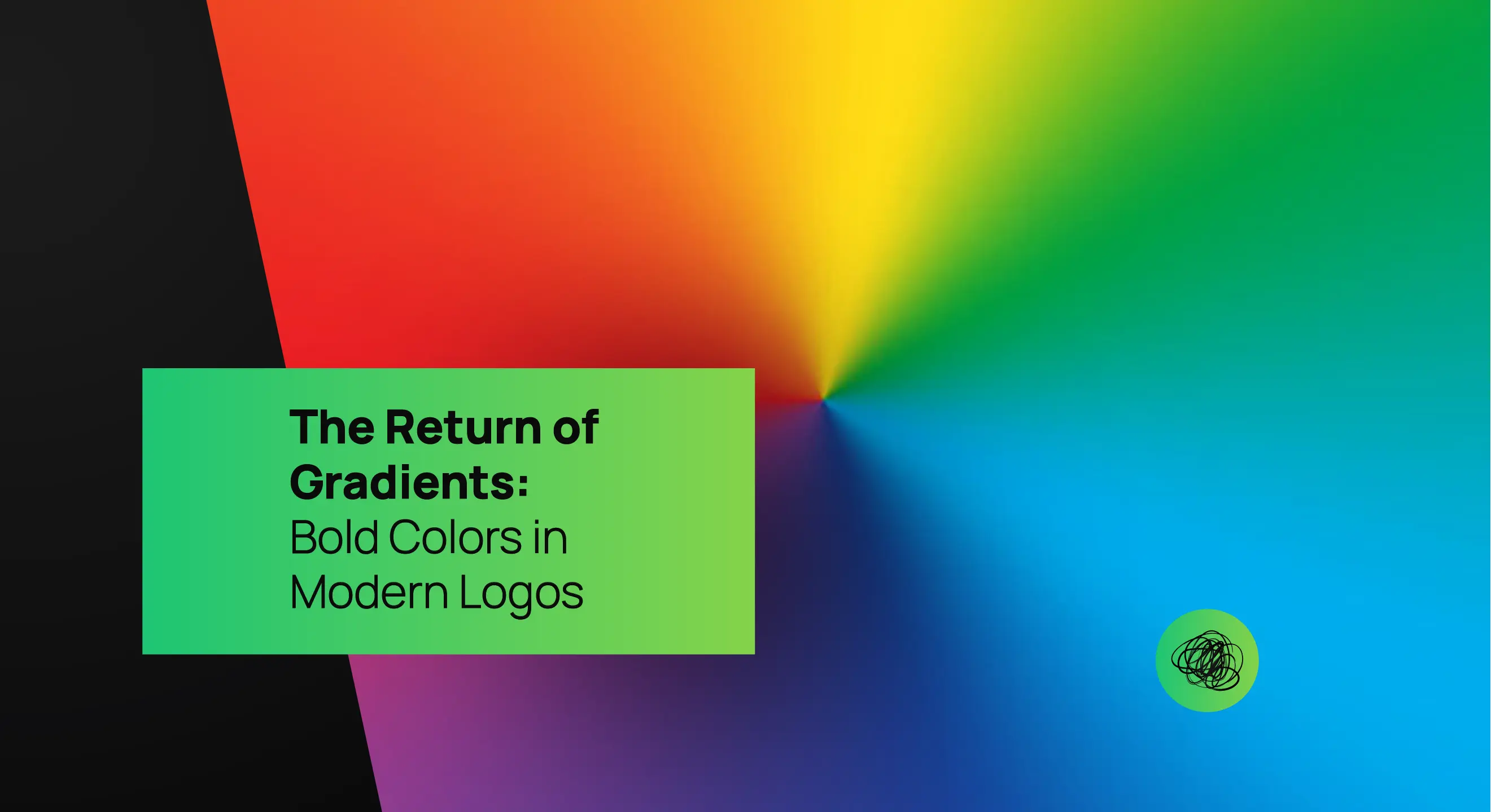 Vibrant gradient color spectrum representing the revival of bold hues and dynamic design trends in modern branding and logo creation.